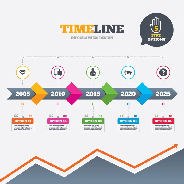 Infográfico de linha do tempo com setas . —  Vetores de Stock