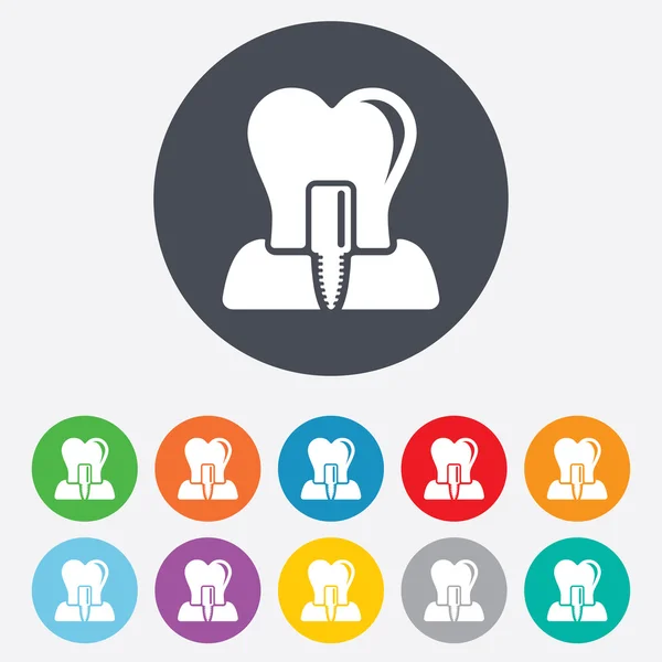 Sinais de implante dentário —  Vetores de Stock