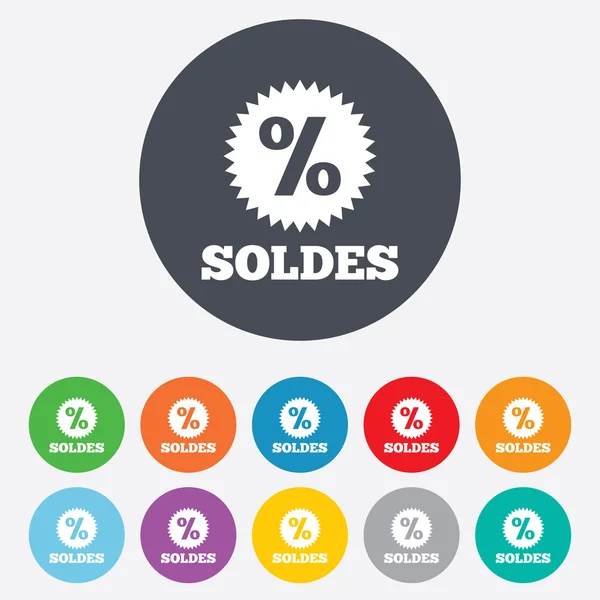 Soldes - Sale in French signs — Stock Vector