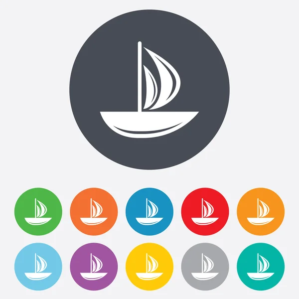 Segla båten ikoner — Stock vektor