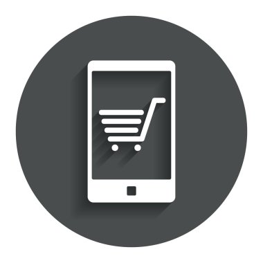 Alışveriş arabalı akıllı telefon.