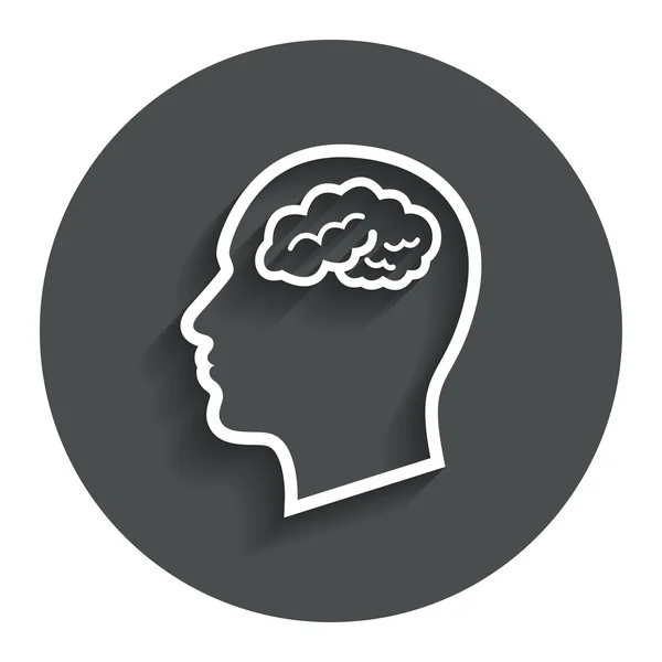 Beyin işareti ile baş — Stok Vektör