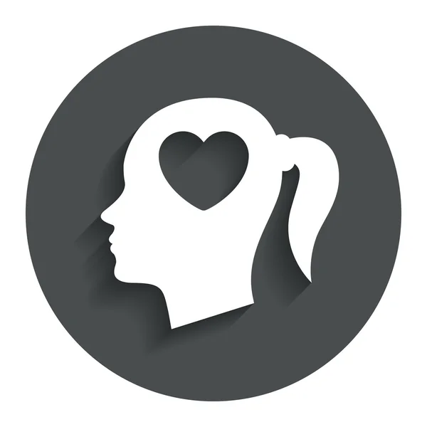 Head with heart sign — Stock Vector