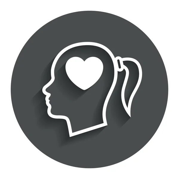 Head with heart sign — Stock Vector
