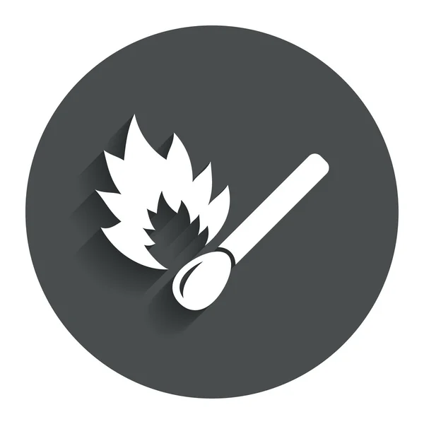 Match stick burns icon. — Stock Vector