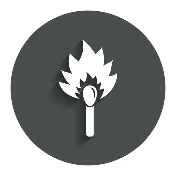 Match stick burns ikonen. — Stock vektor