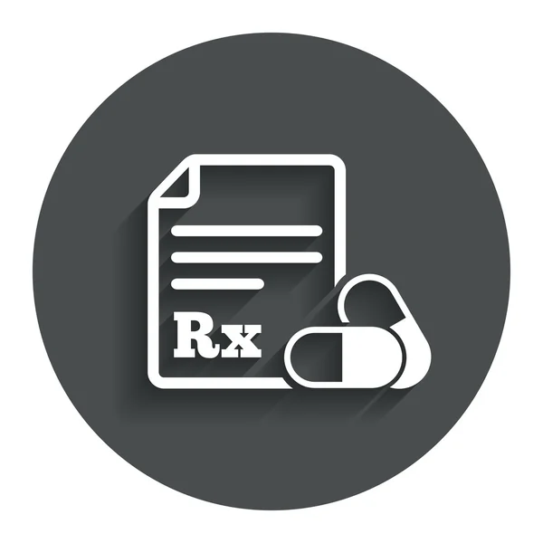 Prescrição médica ícone Rx . —  Vetores de Stock