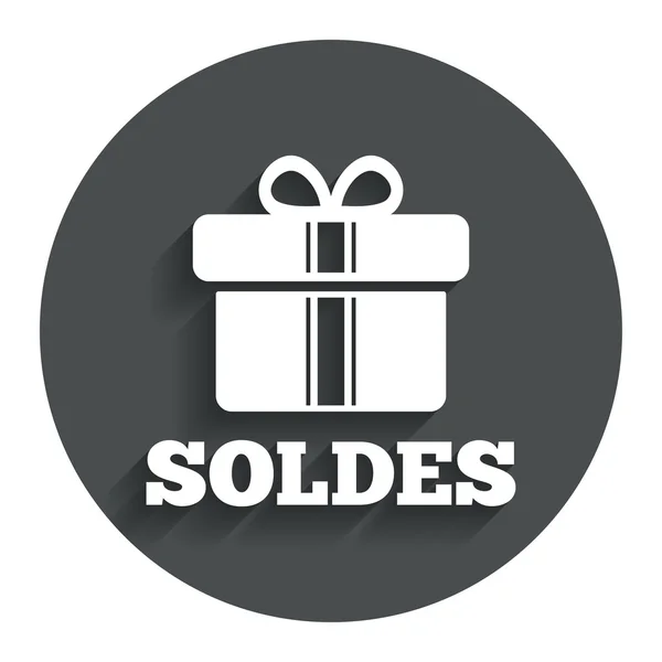 Soldes - Venta en icono francés . — Archivo Imágenes Vectoriales