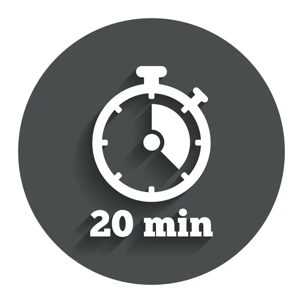 Символ секундомера 20 минут . — стоковый вектор