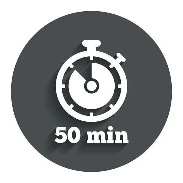 50 minutos cronómetro símbolo . — Vector de stock