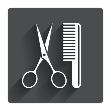 Makas işareti ile saç tarağı