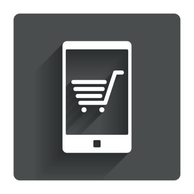 Alışveriş arabalı akıllı telefon.