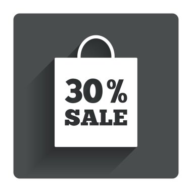 yüzde 30'u satışı çanta etiket işareti