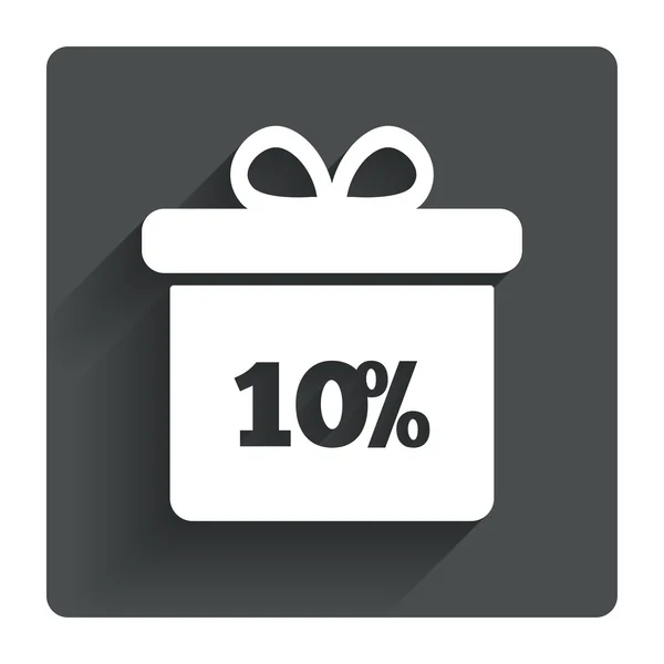 10 percent sale gift box — Stock Vector