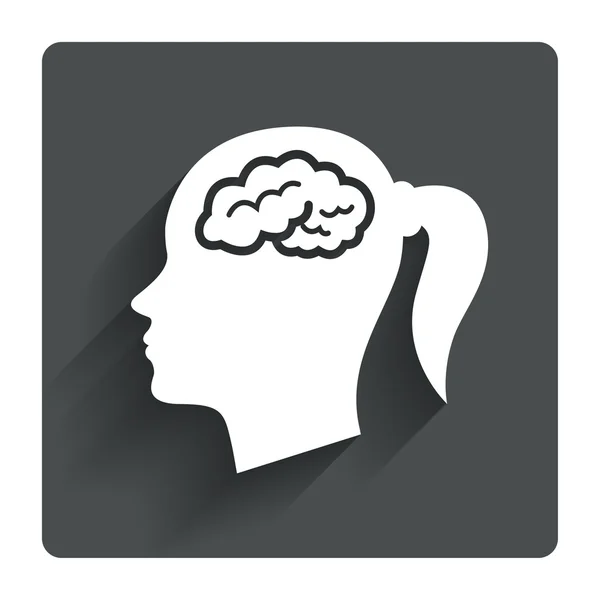 Cabeza con icono cerebral . — Vector de stock