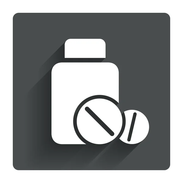 Pilules médicales bouteille icône . — Image vectorielle