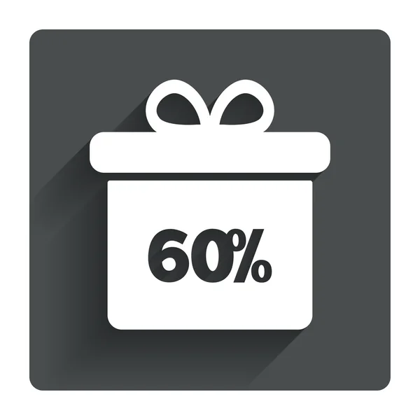 Yüzde 60'ı Satılık hediye kutusu — Stok Vektör