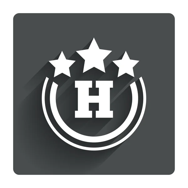 Icono del Hotel de tres estrellas . — Vector de stock