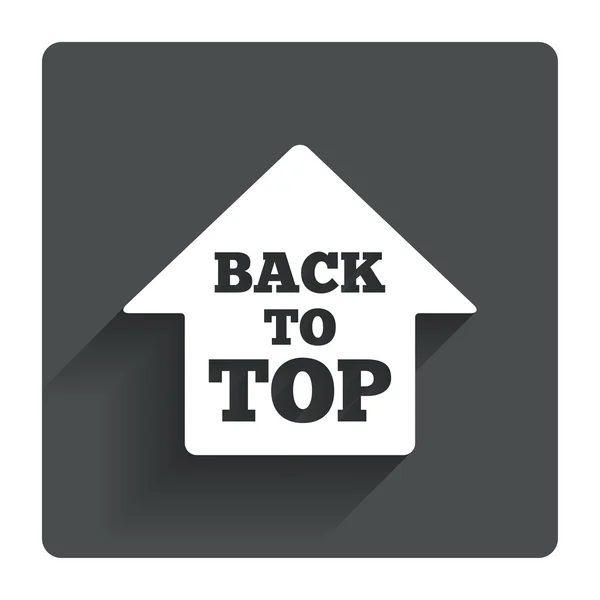 Back to top arrow sign — Stock Vector