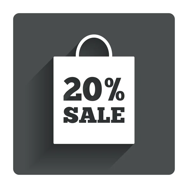 20% vânzare pictograma etichetă sac . — Vector de stoc