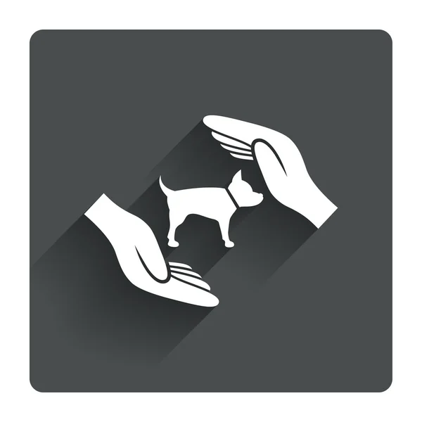 Bescherming van dieren huisdieren pictogram. — Stockvector