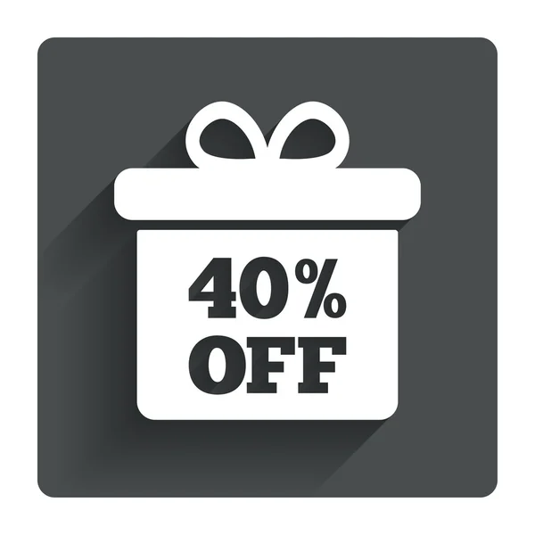 40 percent sale gift box — Stock Vector