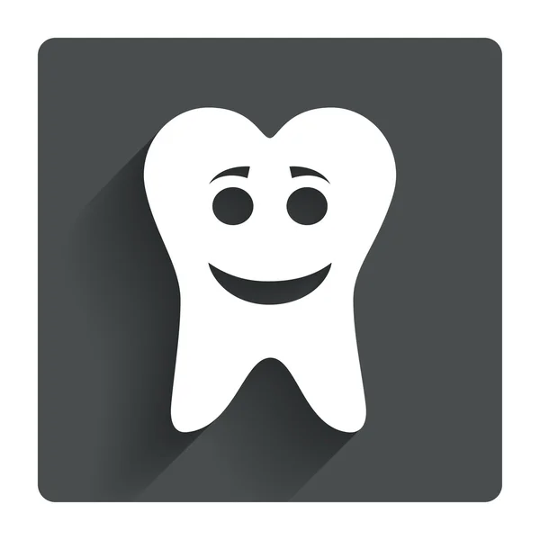 Zub šťastný obličej znamení — Stockový vektor