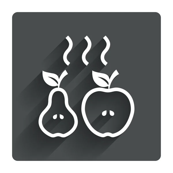 Icono de manzana y pera . — Vector de stock