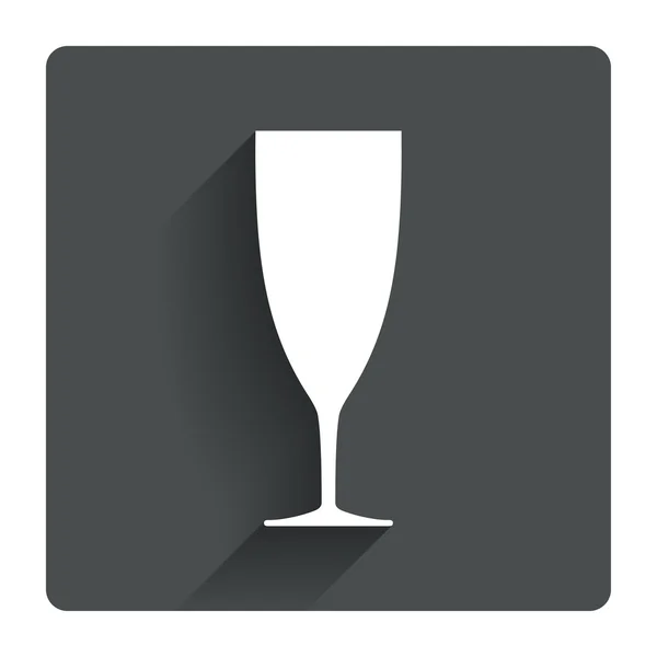 Glas champagne icoon. — Stockvector