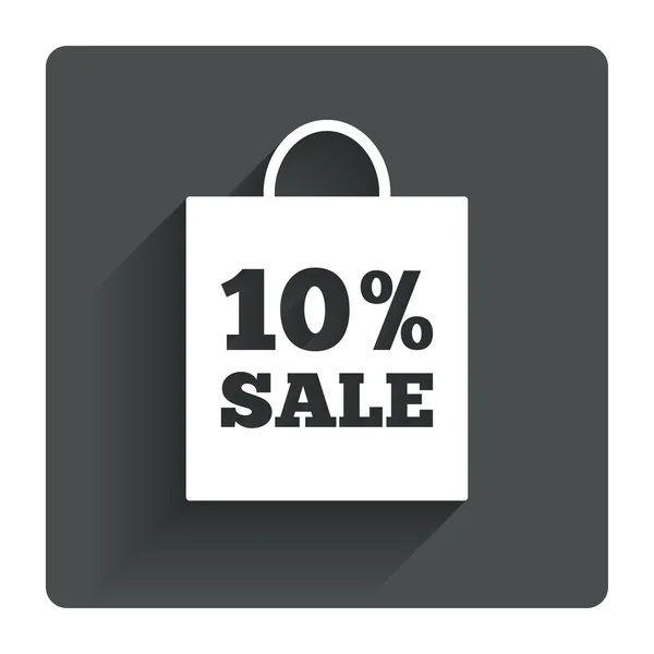 10 procent försäljning bag tag ikonen. — Stock vektor