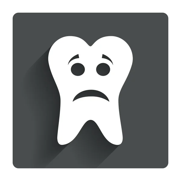 Diente triste cara icono . — Vector de stock