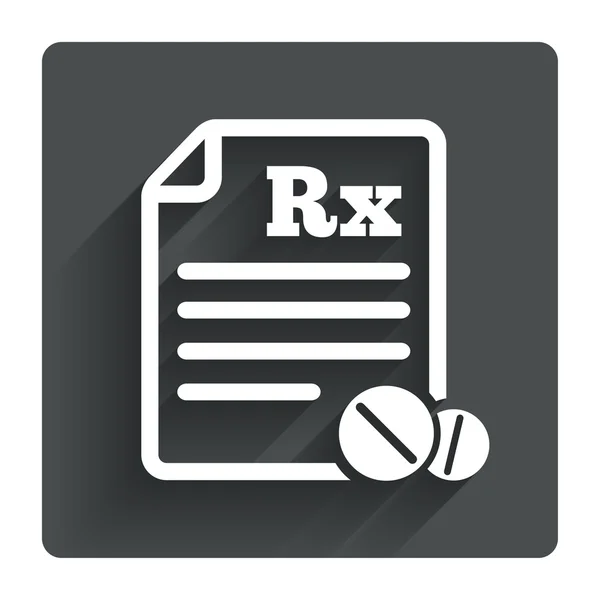 Medisch recept Rx pictogram. — Stockvector