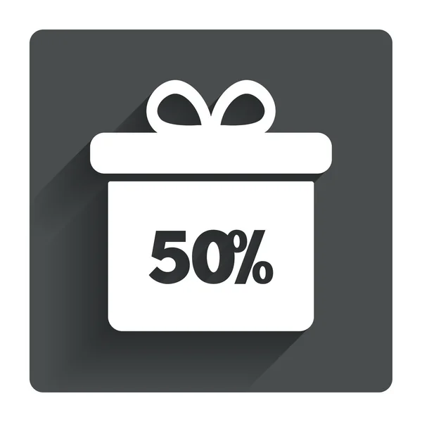 50 percent sale gift box — Stock Vector