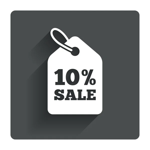 10 procent verkoop prijskaartje teken — Stockvector