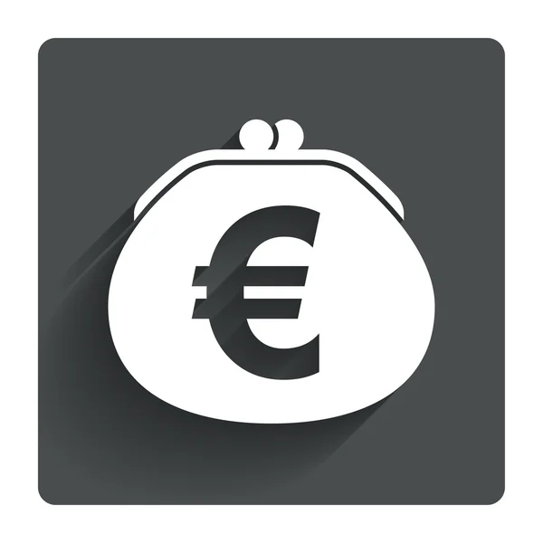 Billetera euro signo icono . — Archivo Imágenes Vectoriales