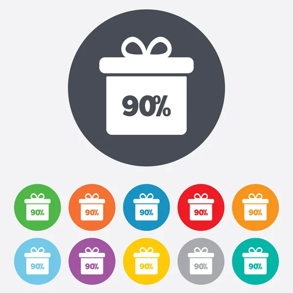 90 Prozent Verkauf Geschenkbox — Stockvektor