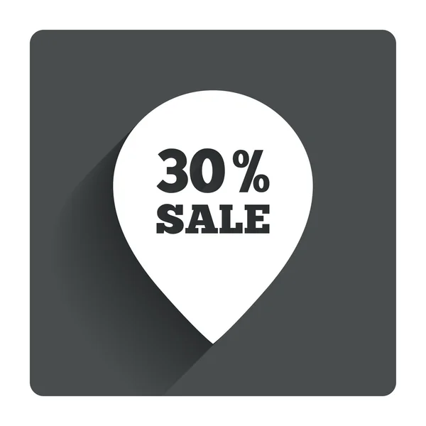 30 procent verkoop aanwijzer labelpictogram. — Stockvector