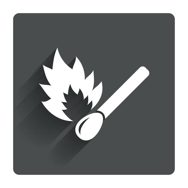 Match stick burns ikonen. — Stock vektor