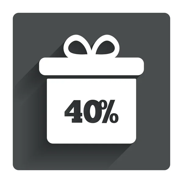 40 percent sale gift box — Stock Vector