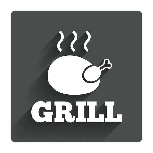 Grill de poulet signe — Image vectorielle