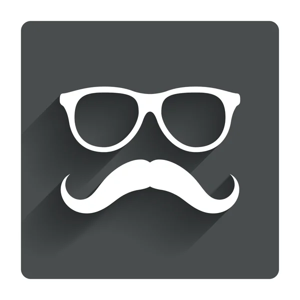 Icono de bigote y gafas . — Vector de stock