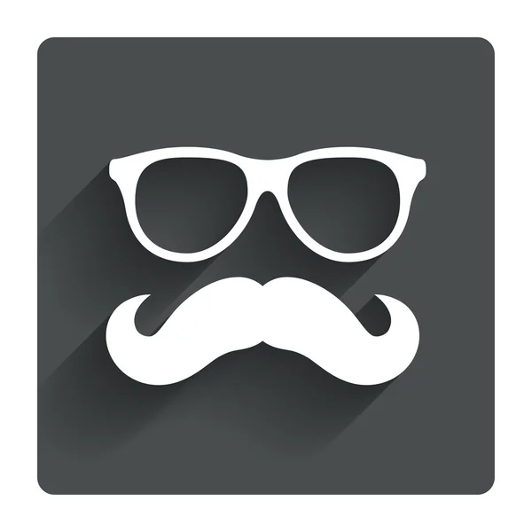 Ícone de bigode e óculos . — Vetor de Stock
