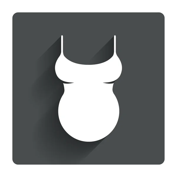 Zwangere vrouw shirt pictogram. — Stockvector