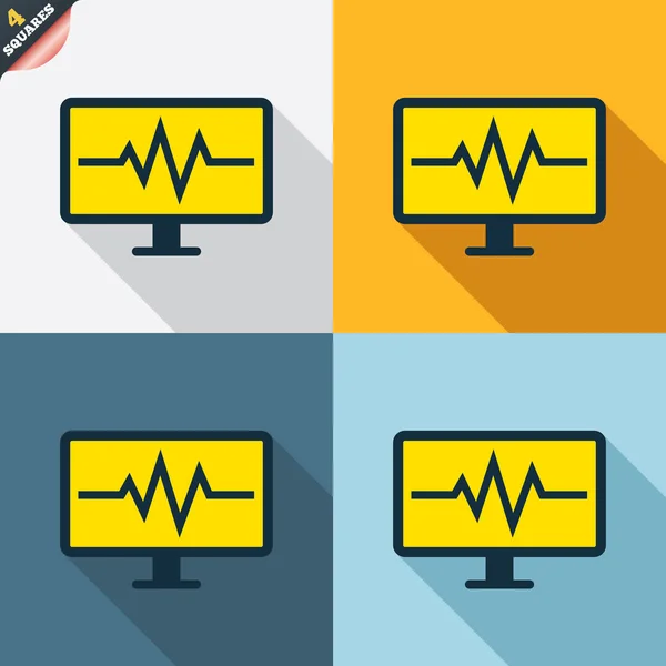 Sinais de monitorização do cardiograma — Vetor de Stock