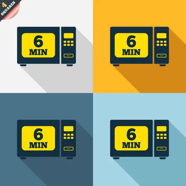 Koken in de magnetron pictogrammen — Stockvector