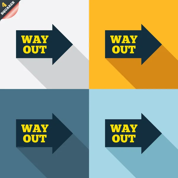 Way out right signs — Stock Vector