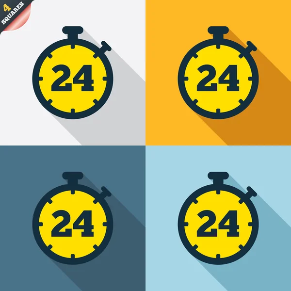 24 timmar Timer ikoner — Stock vektor