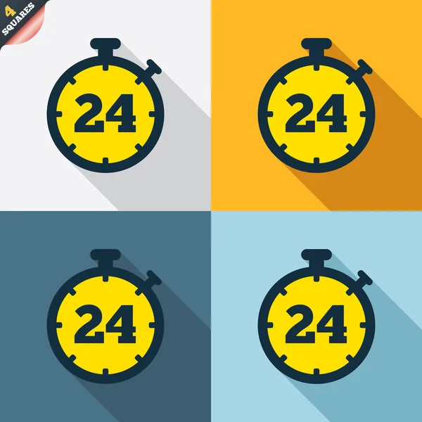 24 uur Timer pictogrammen — Stockvector