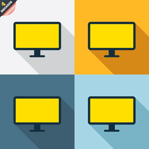 Computer widescreen monitor signs — Stock Vector
