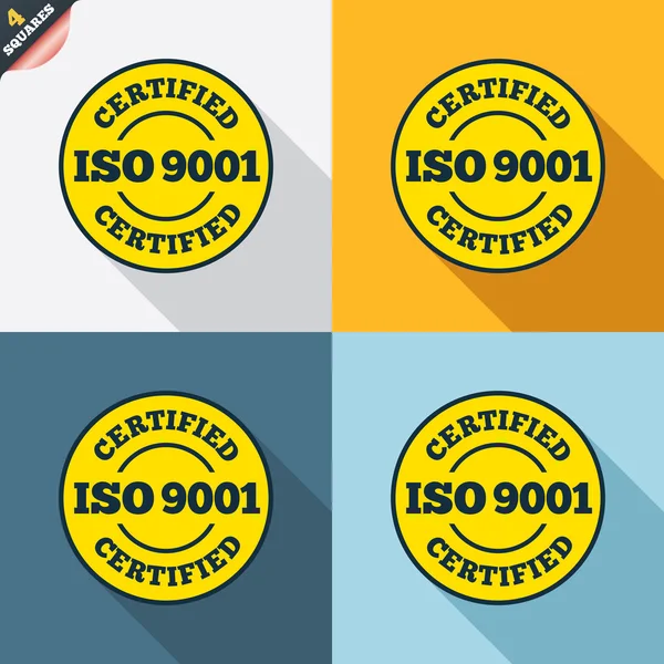 Insegne certificate ISO 9001 — Vettoriale Stock
